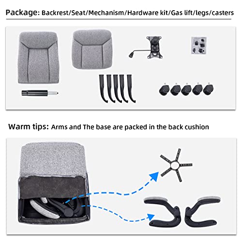 MZLEE Executive Office Chair, Ergonomic Computer Desk Chair Swivel Work Chair with Flip-up Armrest, Adjustable Height, Comfortable for Office Hom