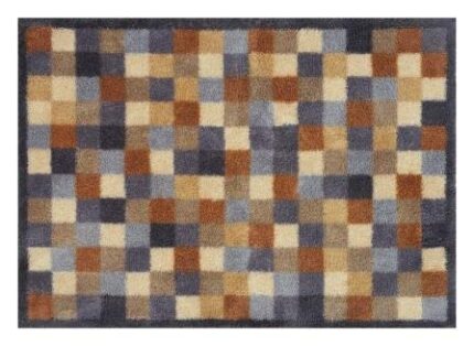 Turtle Mat Neutral Squares - Highly absorbent Indoor barrier mat with Multi-Grip backing (40_x_60_cm)