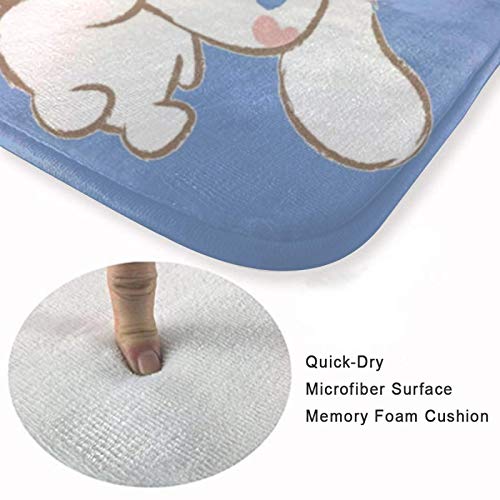 Cinnamoroll Flannel Bath Mat Non Slip Washable Welcome Indoor Outdoor Entry Way Kitchen Floor Rug 31.5 X 20 Inch