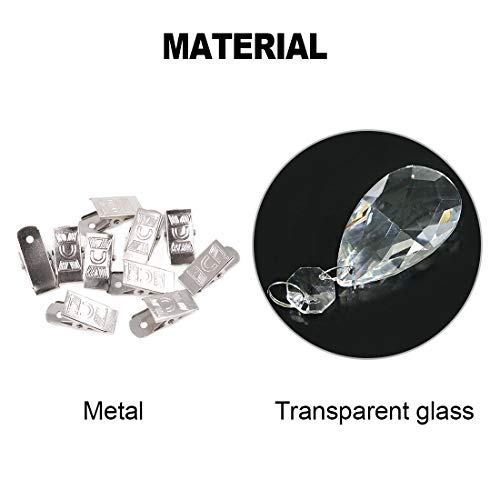 Glarks Tablecloth Weights Set, 10Pcs Metal Clip AB Crystal Glass Teardrop Prisms Pendant Tablecloth Weights for Picnic Tables Tablecloth Weights