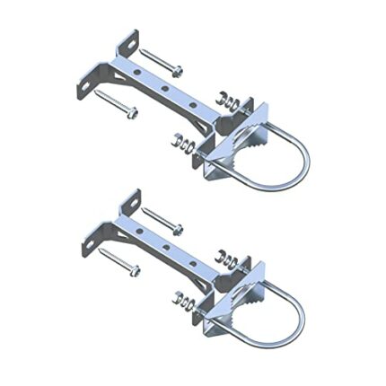 Aimeboost 2 PCS Stainless Steel Antenna Mount Wall Mount Antenna Mast Clamp V Jaw Bracket Accessories Kit [ Without The Pole ] for TV CB Ham Outs