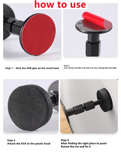 2 pieces of black adjustable threaded bed frame anti-shake tool, headboard anti-shake fixer to prevent loosening, protect the wall from impact, e