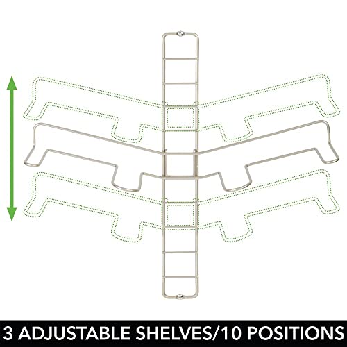 mDesign Shoe Rack – Adjustable Shoe Storage for 3 Pairs of Trainers, Sports Shoes and More – Space-Saving Wall-Mounted Shoe Rack – Matte Satin