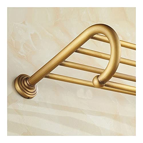 HIGOH Towel Racks,Bathroom Towel Rack Wall Mounted Towel Holder,Wall Mounted Vintage Retro Antique Brass Bathroom Large Towel Rail,Towel Bar Hold