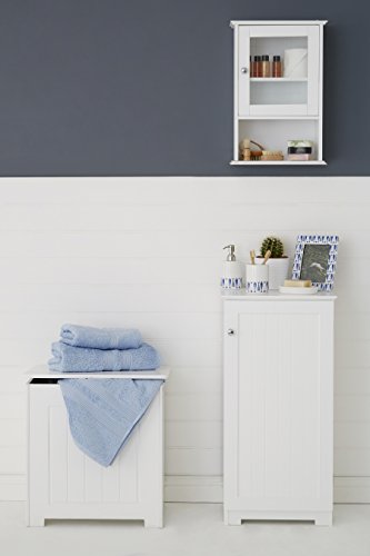 Premier Housewares Storage Chest with Hinged Top Lid, 51 x 51 x 40 cm - White