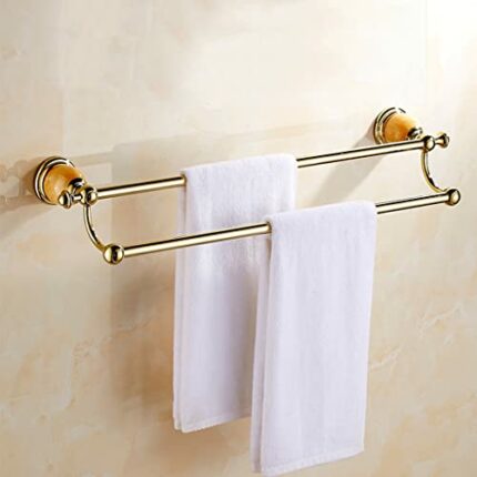 HIGOH Towel Racks, Towel Rail for Bathroom,European-Style Double-Bar Hand Towel Holder,Bath Hand Towel Holder,Bathroom Double Rack,Antique Hangin