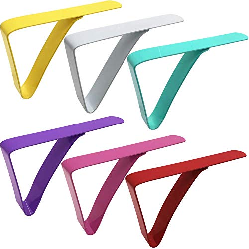 Mannli Picnic Tablecloth Clips, Rainbow Colors Stainless Steel Outdoor Table Cloth Holder Table Cover Clips Clamps 6 Packs