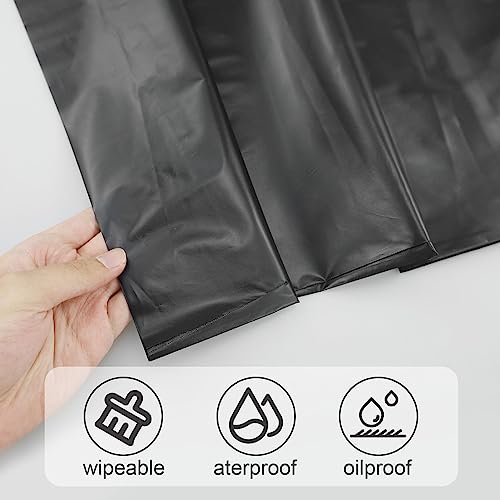 HXMJIED Black Tablecloth Plastic Table Cover (1 Pack) 137 x 274 cm Wipeable Rectangle Table coths for Indoor or Outdoor, Wedding, Birthday Party
