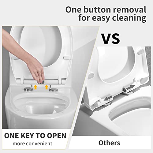 Mass Dynamic White Toilet Seat Soft Close Toilet Seats with Quick Release for Easy Cleaning, Top Fix Easy Installation, Standard Oval Shape Toile