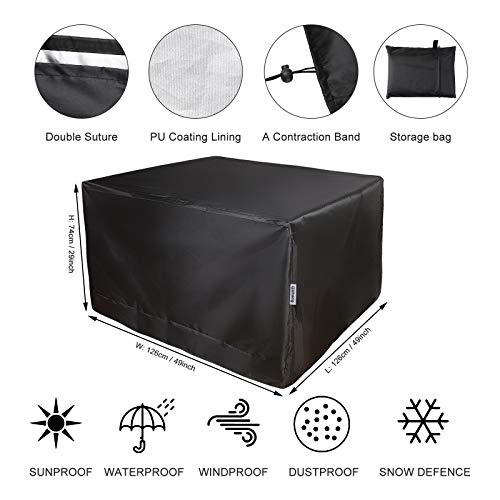 Garden Furniture Covers, Waterproof Outdoor Patio Table Cover Heavy Duty 210D Anti-UV Furniture Set Protective Cover Patio Table and Chair Cover