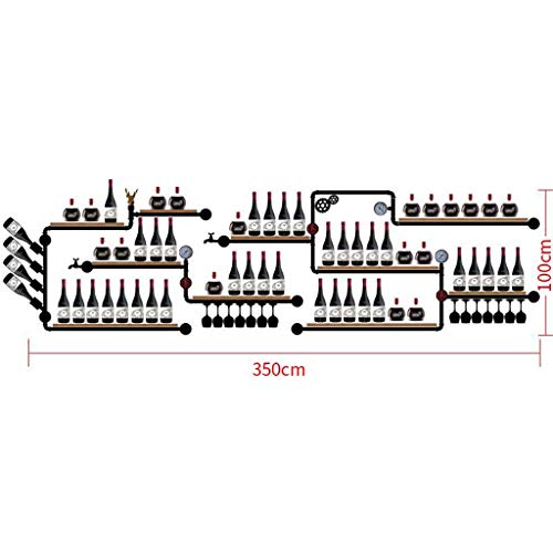 EYLINK Wine Rack Wall-Mounted Metal Wine Glass Rack Pipe Hanging Bottle Holder Wooden Floating Shelf Industrial Antique Decorative Display Rack W