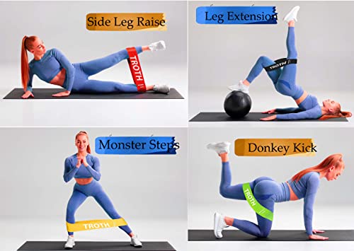 TROTH Resistance Bands Set - Resistance Band Women, Booty Exercise Band, Resistance Bands Set Men, Home Gym Strength Training Equipment, Fitness