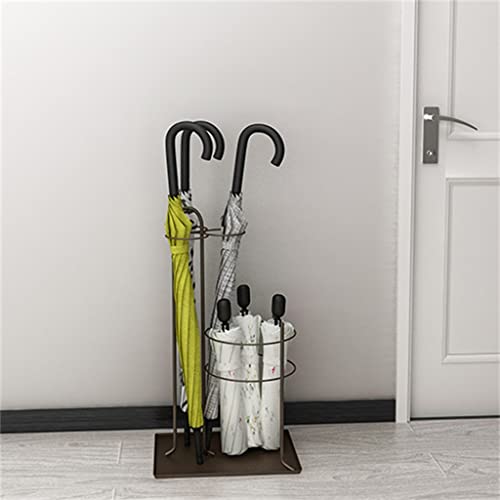 LSDJGDDE Metal Umbrella Stand Nordic Household Umbrella Storage Bucket Hotel Lobby Storefront Umbrella Stand (Color : Argento, Size