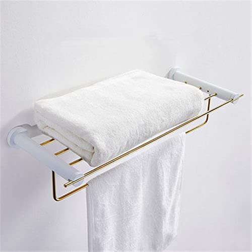 HIGOH Towel Racks,Bathroom Towel Rack Wall Mounted Towel Holder,Bath Hardware Solid Brass Towel Rack,Towel Bar,Towel Holder,Nail Punched Bathroom