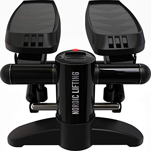 Nordic Lifting Mini Stepper & Stair Climber Machine - w/Resistance Bands Set - Built in Monitor