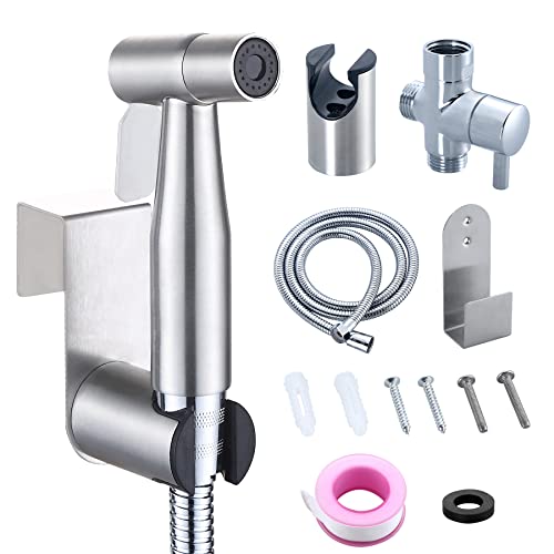 Jeonestan Handheld Bidet Sprayer for Toilet,Stainless Steel Bidet Toilet Attachment,Toilet Bathroom Douche,Cleaning Shower Head with Wall Bracket