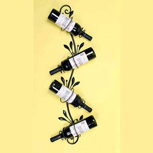 LIUZH European Creative Bar Counter Wine Rack, Wall Wine Rack Wall Hanging Wine Rack, Black
