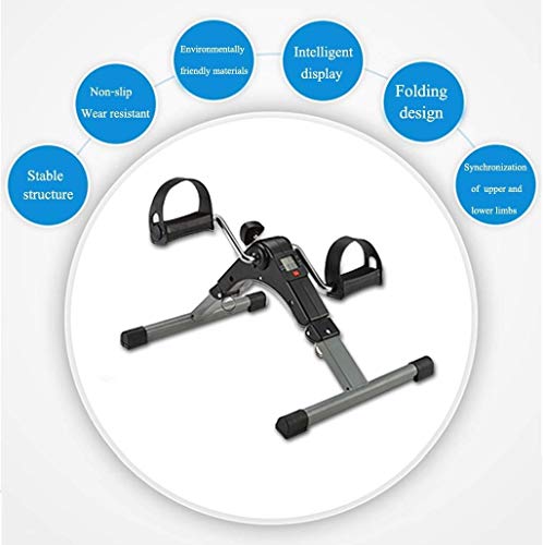 N/A Fitness Pedal Portable Folding Stationary Under Desk Indoor Exercise Bike for Arms Legs Physical Therapy with Calorie Counter 53.5 * 37 * 39.