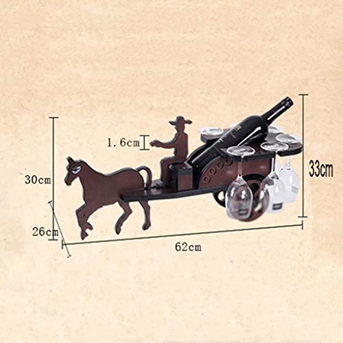 NEOCHY Solid Wine Rack, Wine Bottle Rack European Creative Family Decoration Carriage Wine Rack