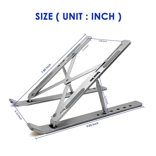K-MART Extra Strong Adjustable Laptop Stand Riser Laptop Holder for Desk Air-Ventilation Notebook Mount, Compatible with MacBook Air, Pro, Dell,