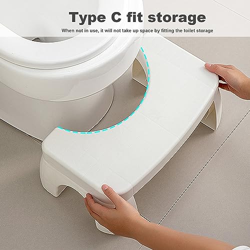 HoveeLuty Toilet Stool for Adults Kids Non-slip Poop Stool Types C fit storage Squatting Stool 35 Degree Bathroom Step Stools for Squat Posture t