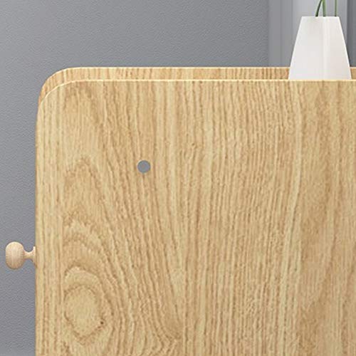 LUKEO Solid Wood Bedside Cabinet Side Cabinet Bedroom Household Storage Cabinet, Double Drawer Design Bedside Cabinet