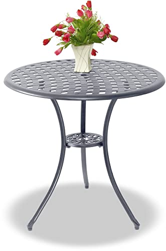 Homeology OSHOWA Garden & Patio Grey Cast Aluminium Bistro Table