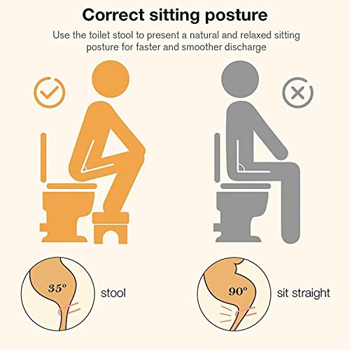 MYOYAY Bamboo Squatting Toilet Stool Collapsible Toilet Potty Stool with Non-Slip Mat Physiological Wooden Footrest 7 Inch Foldable Footrest Squa