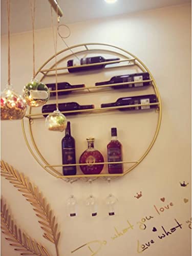 TFIIEXFL Wall-mounted Wine Rack European-style Wrought Iron Glass Cabinet Restaurant Display Cabinet Bar Storage Rack