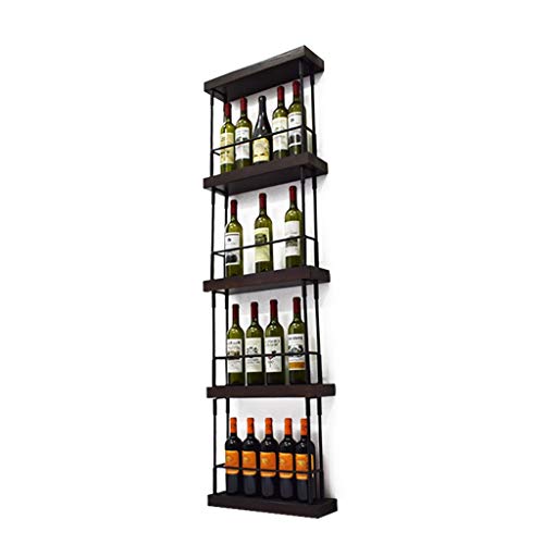 Wine rack Solid Wood Wrought Iron Rack Shelf Wall-mounted Wine Rack Tripod Wine Glass Holder Wall Decoration Glowing Wine Rack