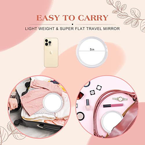 Lighted Makeup Mirror with Magnification, 1x/10x Magnifying 21 Led Lights Travel Makeup Mirror, Double Sided Compact Mirror with Light, Vanity Mi