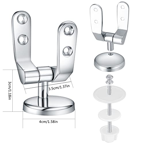 Toilet Seat Hinges Replacement, Chrome Finished Toilet Seat Hinge Fixings, Toilet Seat Hardware for Most Toilet Seats(2 Pcs)