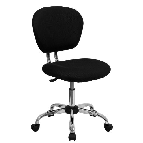 Flash Furniture Chair, Chrome, White, Mid-Back