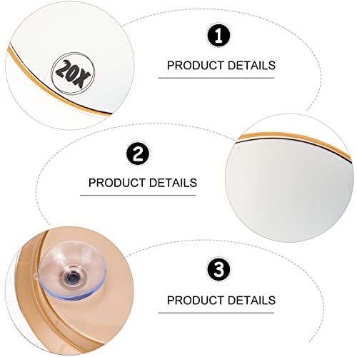 SOLUSTRE Wall-mounted Mirrors Home Mirror 20X Magnifying Makeup Mirror Bathroom Shower Mirror Suction Cup Lighted Makeup Mirror for Detail Makeup
