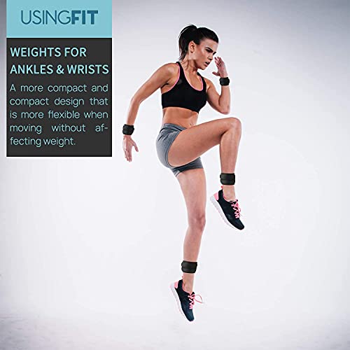 USINGFIT Ankle Weights Set for Men Wrist Weights for Women 2 * 0.5Kg / 2 * 1Kg / 2 * 1.5Kg / 2 * 2Kg Hand Leg Weight for Kids Sandbags Gym Fitnes