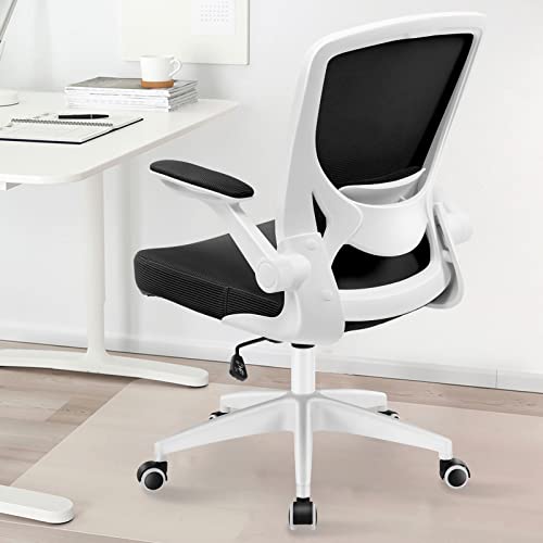 KERDOM Ergonomic Office Chair, Breathable Mesh Desk Chair, Lumbar Support Computer Chair with Wheels and Flip-up Arms, Swivel Task Chair, Adjusta