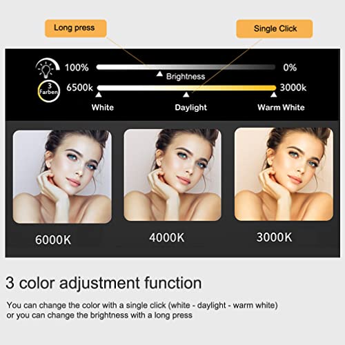 MIQU 600 x 500 mm Illuminated Bathroom Mirror,Bathroom Mirror with Led lights,Light Touch Sensor and Demister Anti-Fog Horizontal/Vertical Wall M