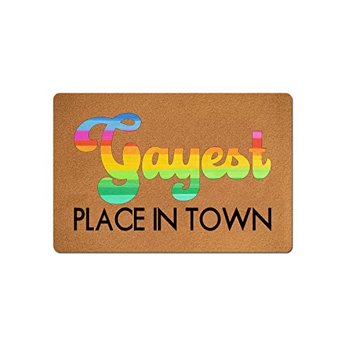 SSanyyL Spanish Welcome Doormat No Se Aceptan Visitas Sin Chisme Doormat Home and Office Decorative Indoor/Outdoor/Kitchen Mat Non-Slip Rubber 23