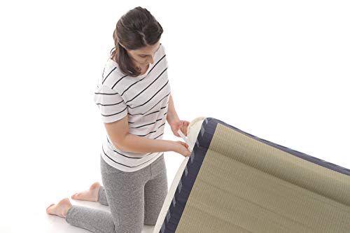 MIINA Japanese Traditional Igusa (Rush Grass) Tatami Mattress, Sleeping Mat, Goza Mat (Twin, Natural) 35” X 79”