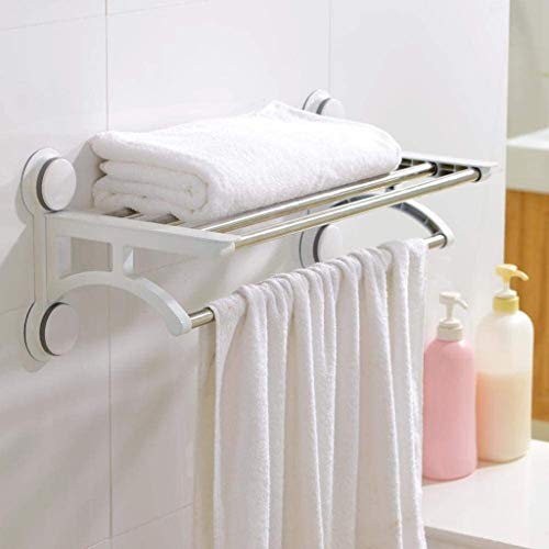 N/A Stainless Steel Powerful Suction Cup Towel Bar for Bathroom, Towel Bar Wall Mount Towel Rack