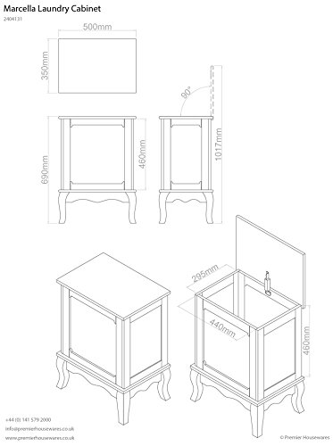Premier Housewares Garden Storage MDF White Finish Bedside Table Outdoor Storage Box Garden Storage Box Waterproof Large Sideboard Storage Cabine