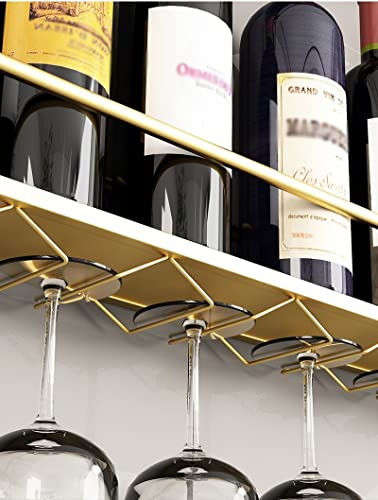 LUKEO Wall-mounted Wine Rack European-style Wrought Iron Glass Cabinet Restaurant Display Cabinet Bar Storage Rack