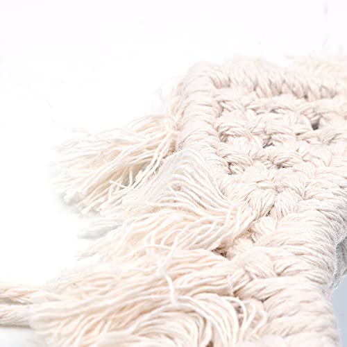 Tiardey Hanging Wall Mirror with Boho Fringe Round Decorative Mirror for Apartment Living Room Bedroom Home Decor-Cat Style