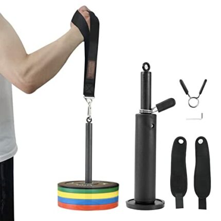 Upgraded Arm Wrestling Training Strap Belt Loading pin with a round cap at the bottom with Wrist Brace Hand Grip Arm Finger Forearm Exerciser Str