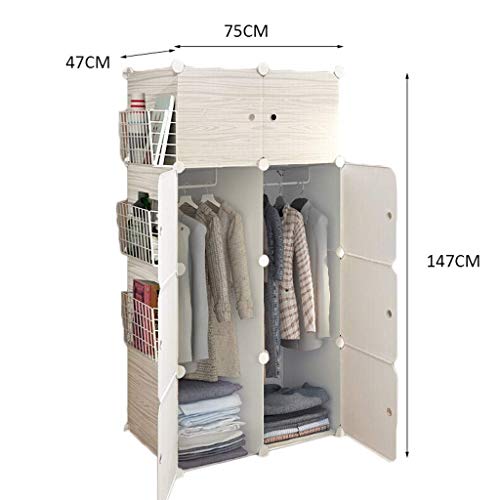 JYDQM Closet Wardrobe Closets Clothes Wardrobe Bedroom Armoire Storage Organizer with Doors, Capacious,Sturdy