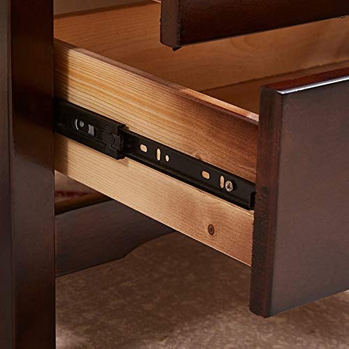 LUKEO Solid Wood Bedside Table Simple Bedroom Locker, Solid Wood Double Drawer Design Bedside Table