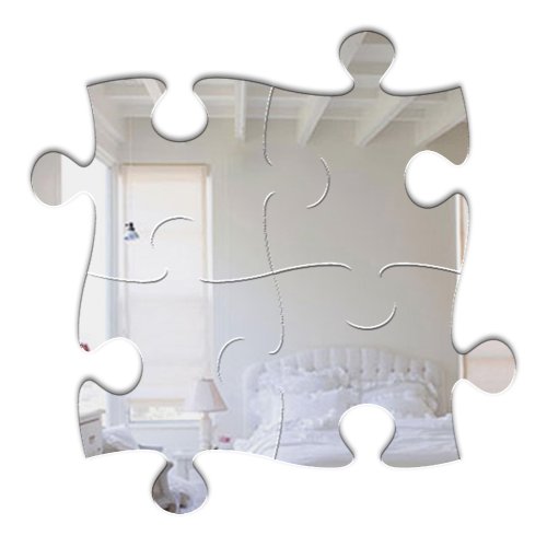 Mungai Mirrors 61cm Jigsaw Acrylic Mirror, Silver, 336