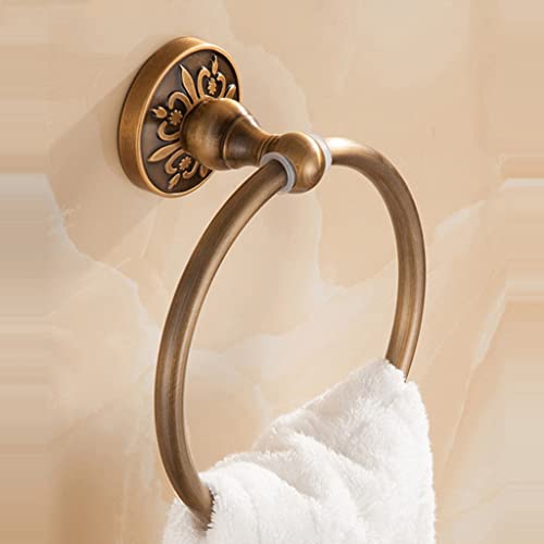 HIGOH Towel Racks,Bath Towel Holder,Bathroom Hand Towel,Bathroom Towel Holder,Solid Alumiwall-Mounted round Antique Brass Towel,Towel Rack Classi