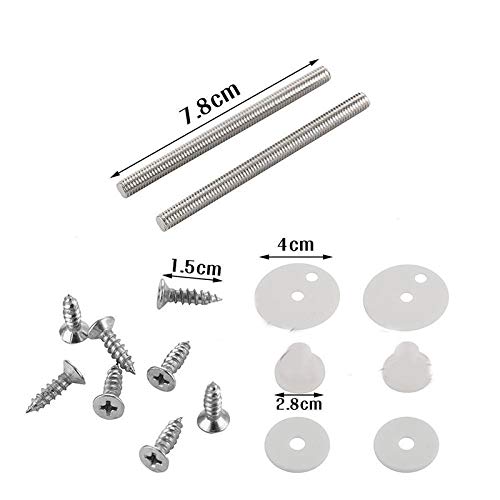 Demachytec Toilet Seat Hinges Replacement,Toilet Seat Fittings Chrome Finished Toilet Seat Hinge Fixings, Toilet Seat Hardware for Most Toilet Se