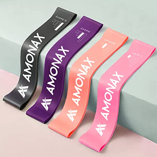 Amonax Resistance Bands Set for Women and Men, Exercise Fitness Home Gym Bands for Legs and Glutes and Arms. Yoga, Pilates Resistant Band Mini Lo